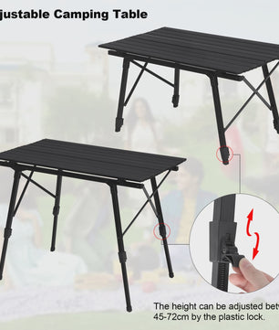 Opvouwbare Campingtafel - In Hoogte Verstelbaar | Ideaal voor Tuin, Picknick & Reizen