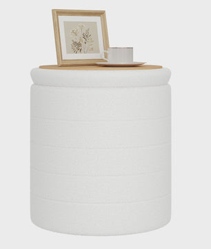 WOLTU Opvouwbare Opbergkruk met Teddy Fleece Bekleding - Ruimtebesparende Voetenbank voor Woonkamer & Slaapkamer