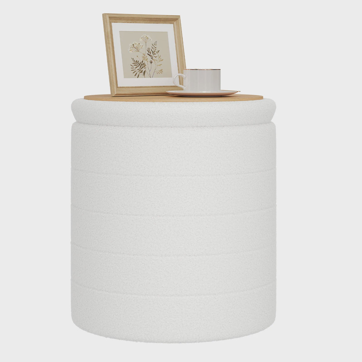 WOLTU Opvouwbare Opbergkruk met Teddy Fleece Bekleding - Ruimtebesparende Voetenbank voor Woonkamer & Slaapkamer