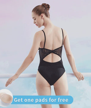 Zwarte Ballet Leotard voor Dames en Meisjes - Elegante Dans Bodysuit met Kant