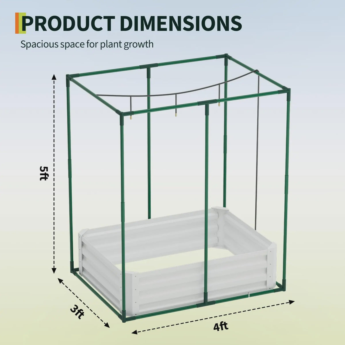 Verhoogd Kweekbed met Zelfwateringssysteem, Insectennet & Druppelirrigatie - Groot Metaal Kweekbak