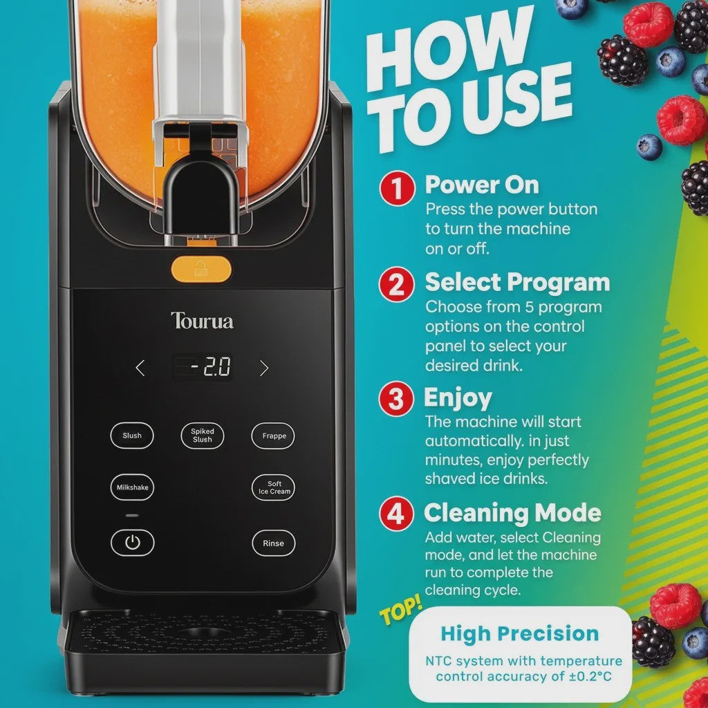 Professionele Slushie Maker met 2.8L Container - Snel Koelend & Zelfreinigend