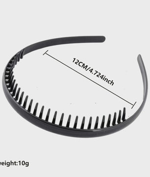 Set van 2 Antislip Plastic Hoofdbanden met Tandenkam - Modieus & Moeiteloos voor Dames, Heren & Sport