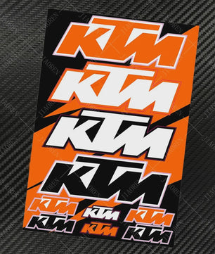 KTM "Ready To Race" Motor Stickers Set - Logo's & Decals voor Duke, RC390, Adventure