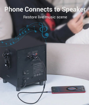 Vention 3.5mm Jack naar 2 RCA Audiokabel - HiFi Stereo AUX Kabel voor Home Theater & Versterkers