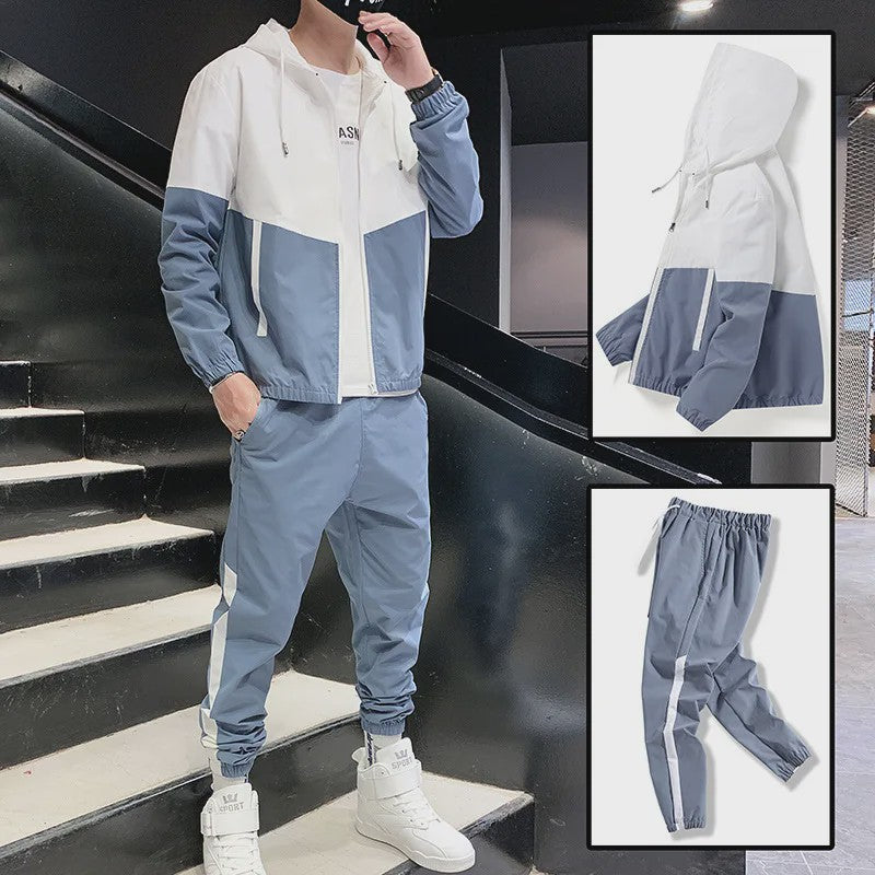 Herentrui Trainingspak met Rits Hoodie en Joggingbroek - 2-delige Set