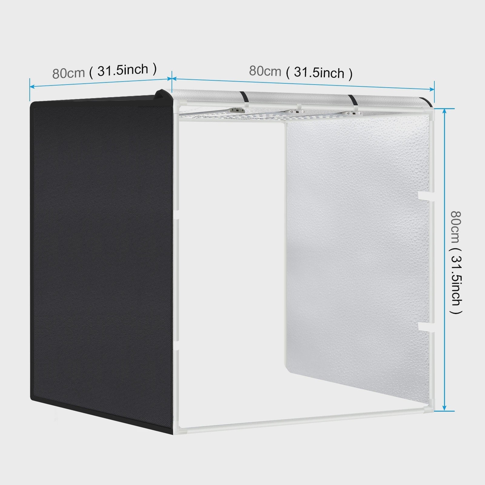 80cm Opvouwbare Fotostudio Lightbox - Krachtige 14000LM LED Verlichting & 4 Kleuren Achtergronden