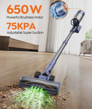 Laresar V11 Accu Stofzuiger: 650W Kracht, 75000PA Zuigkracht, 90 Min Runtime & Smart Display