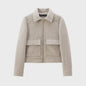 Dames Elegante Korte Jas met Rits en Zakken - Stijlvolle Winter Outerwear