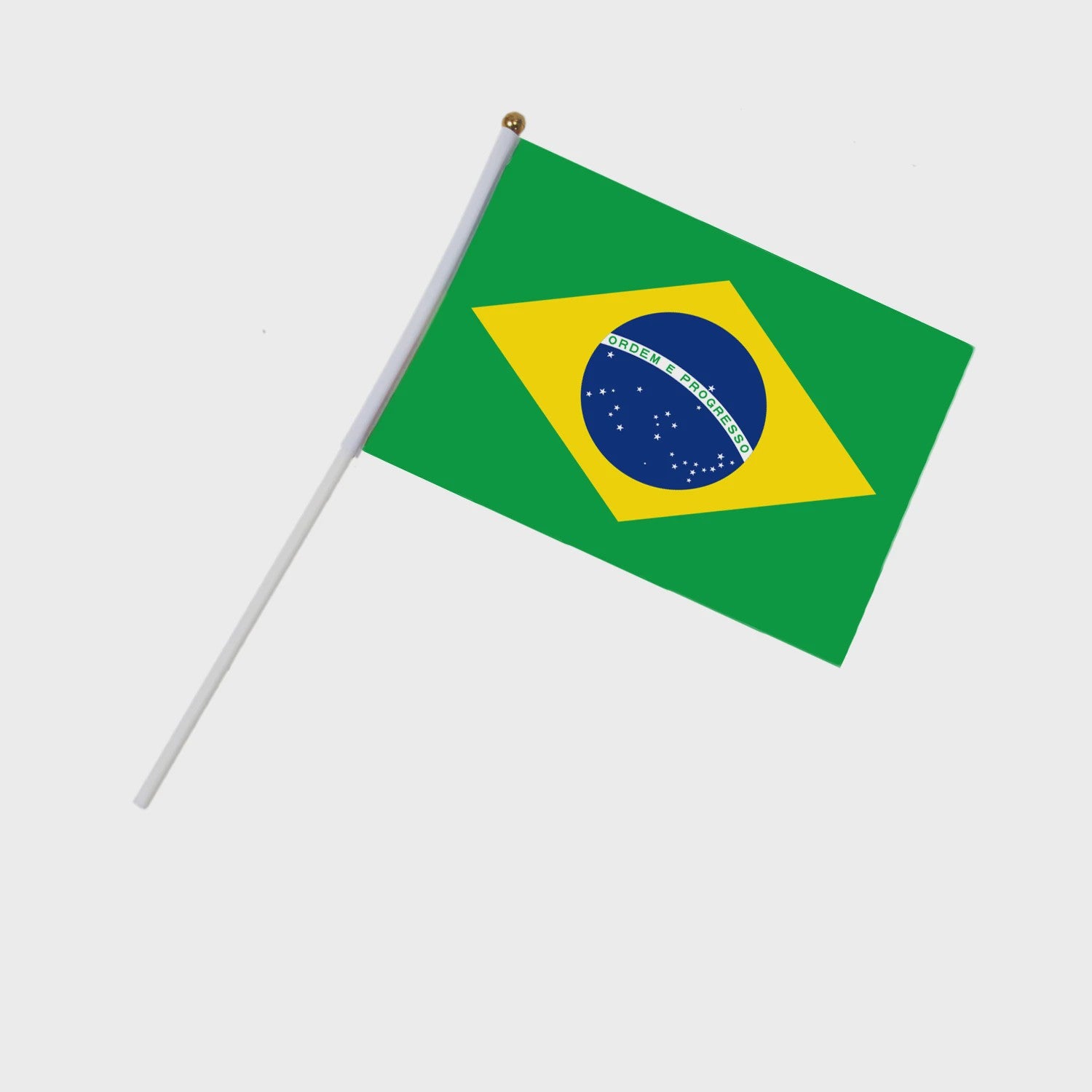 Mini Brazilië Handvlaggen aan Stok - Feest, Parade & Evenement Decoratie