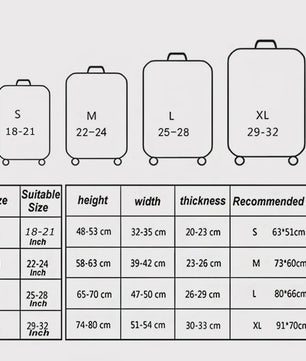 Beschermhoes Koffer Stretch Stof - Universeel voor 18-32 Inch Koffers