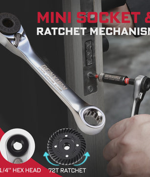 Geinxurn 58-delige Gereedschapset: Impact Schroefbits, Mini Ratel, Stapelboor & Bit Houder