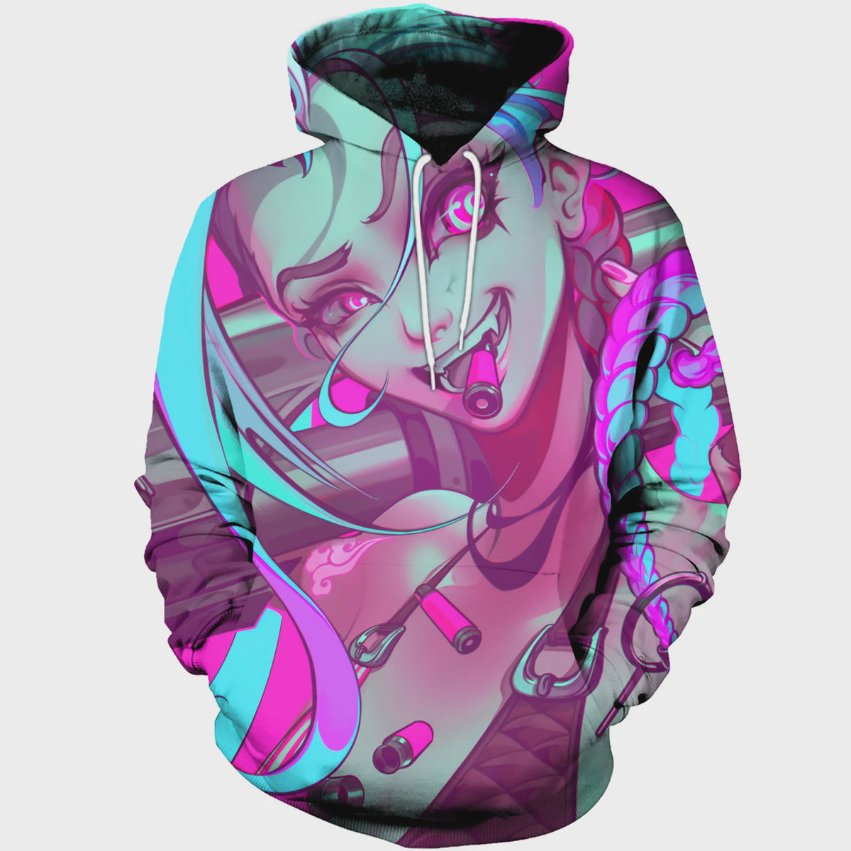 League of Legends Arcane Hoodie met 3D Print - Jinx Design voor Dames, Heren & Kinderen