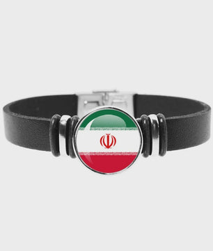 Leren Armband met Vlag van [Land] - Stijlvolle Bangle voor Dames en Heren