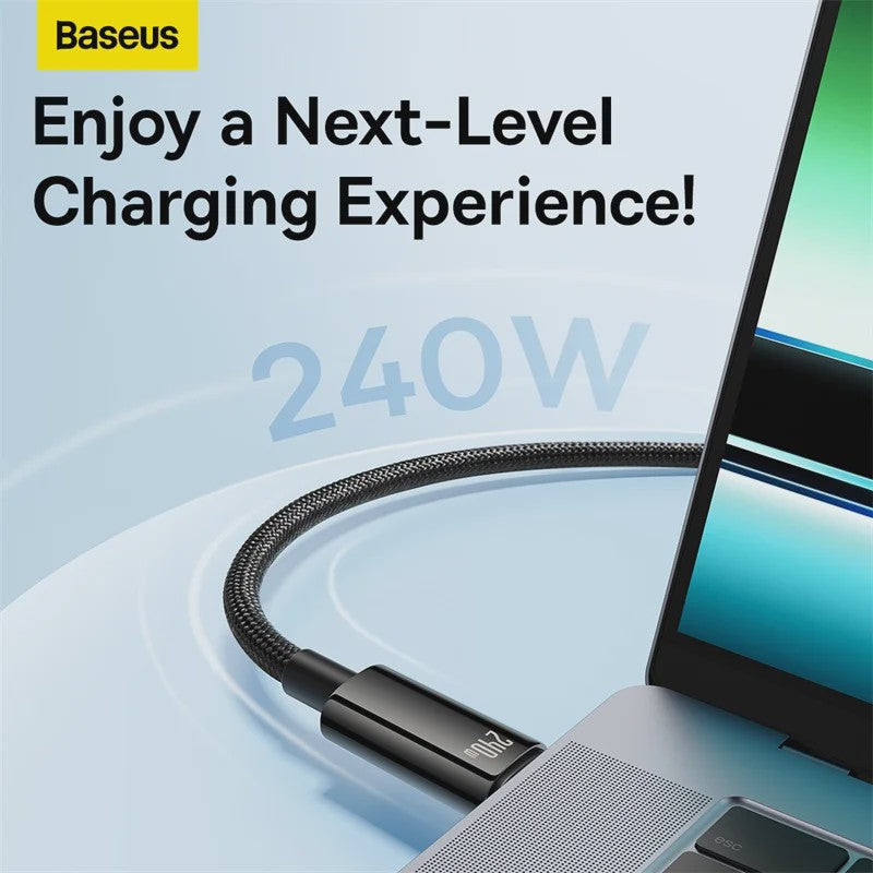 Baseus 240W PD 3.1 USB-C Kabel - Snel Opladen voor MacBook, Samsung, Xiaomi, iPad