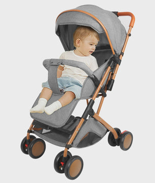 Draagbare Baby Kinderwagen met Muggennet, Opbergmand & 4 Wielen