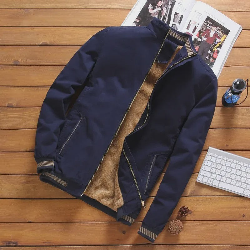 Warme Heren Aviator Jas met Fleece Voering - Perfect voor Herfst & Winter