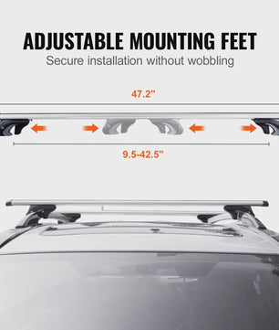 Universele Aluminium Dakdragers Crossbars - 90KG Draagvermogen - Verstelbaar