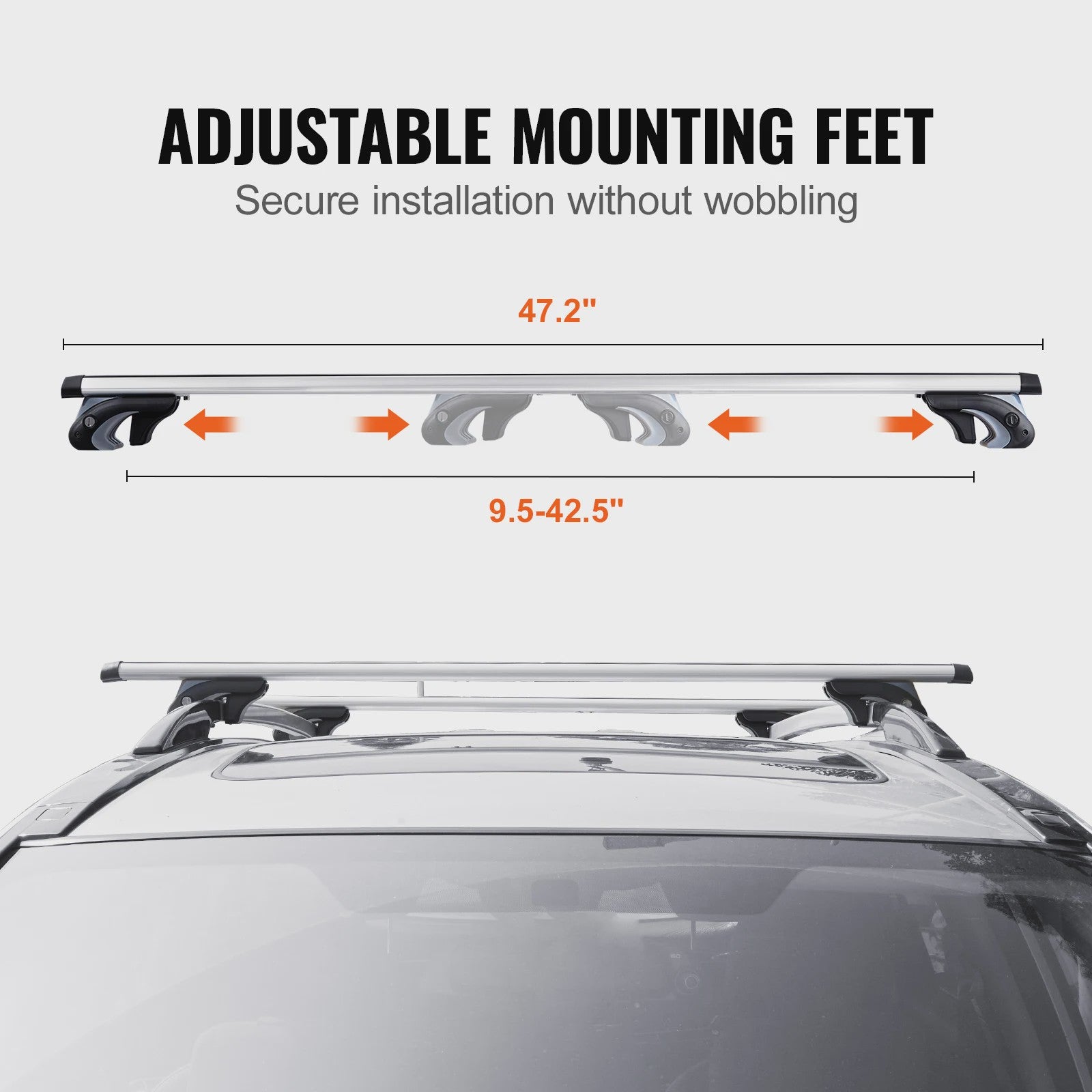 Universele Aluminium Dakdragers Crossbars - 90KG Draagvermogen - Verstelbaar