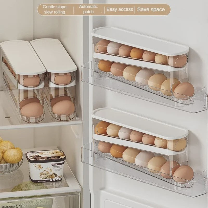 Automatische Eierhouder Koelkast - Dubbellaags Rolmodel met Schuine Helling