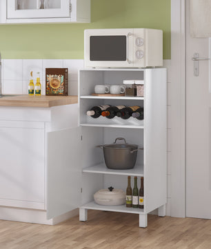 Witte Keukenkast met Wijnrek en Verstelbare Planken - 48x108x40cm