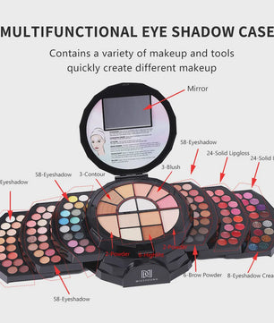 Professionele Make-up Palet: 110 Kleuren Eyeshadow, Lipgloss, Blush & meer