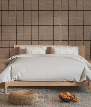 4-Pack Akoestische Wandpanelen met Houten Vlakken - Geluidsisolatie 62x62 cm