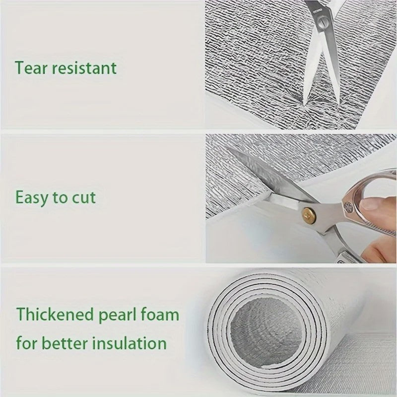 Isolatiemateriaal Rol: 3.5mm Aluminium Folie Dubbelzijdig Reflecterend (50x300cm) - Ideaal voor Ramen, Garagedeuren, Dak & meer