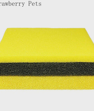 Aquarium Filter Spons Pad - 50x50x2cm - Biochemisch Filtermedium voor Vis Tanks - Zwart, Blauw, Geel