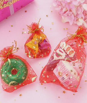 50 Stuks Organza Zakjes met Maan & Sterren - Goudkleurig - Ideaal voor Cadeaus en Sieraden