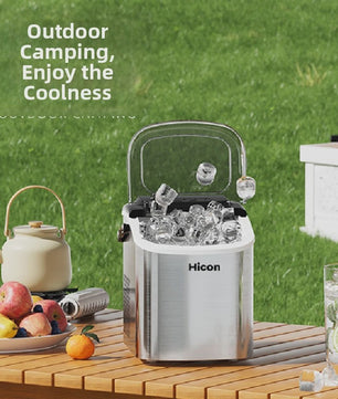 Draagbare IJsmachine 220V - Snel IJs Maken voor Thuis & Camping - Zelfreinigend & Energiezuinig
