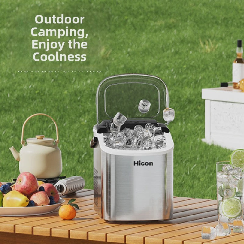 Draagbare IJsmachine 220V - Snel IJs Maken voor Thuis & Camping - Zelfreinigend & Energiezuinig
