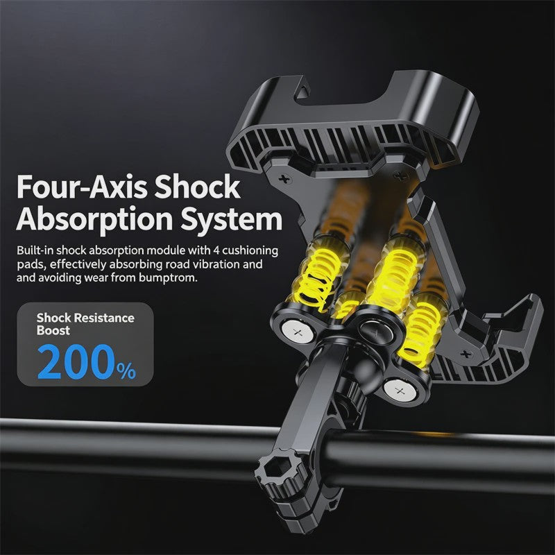 Schokvrije Telefoonhouder voor Fiets, Motor & Scooter - 360° Draaibaar (4.7-7 inch)