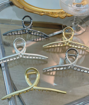 Grote Metalen Klauw Haarclip 13.5cm - Trendy Holle Haarpin voor Dames