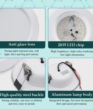 Set van 10 LED Downlighters Wit 5W-18W Rond Plafondlamp DC 12V/24V AC 110V/220V