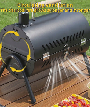 Compacte Dubbele Houtskoolgrill - Draagbaar voor Camping, Tuin & Picknicks