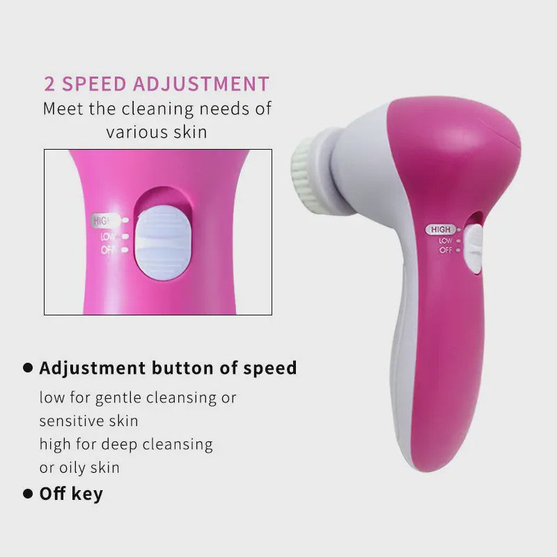 5-in-1 Gezichtsreinigingsborstel Set: Diepe Reiniging & Huidverzorging
