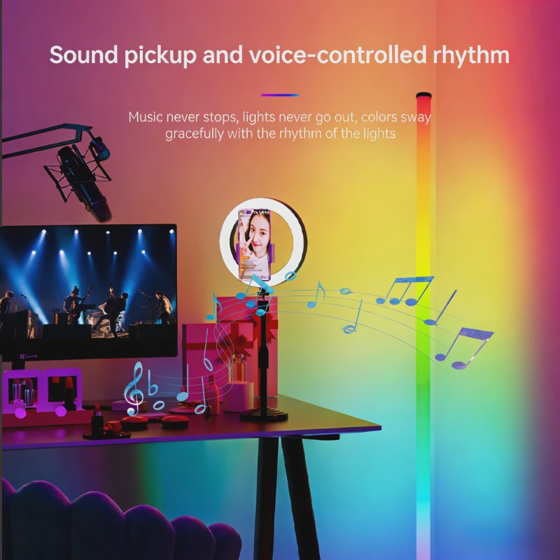120cm LED RGB Vloerlamp met Muziekreactieve Sfeerverlichting