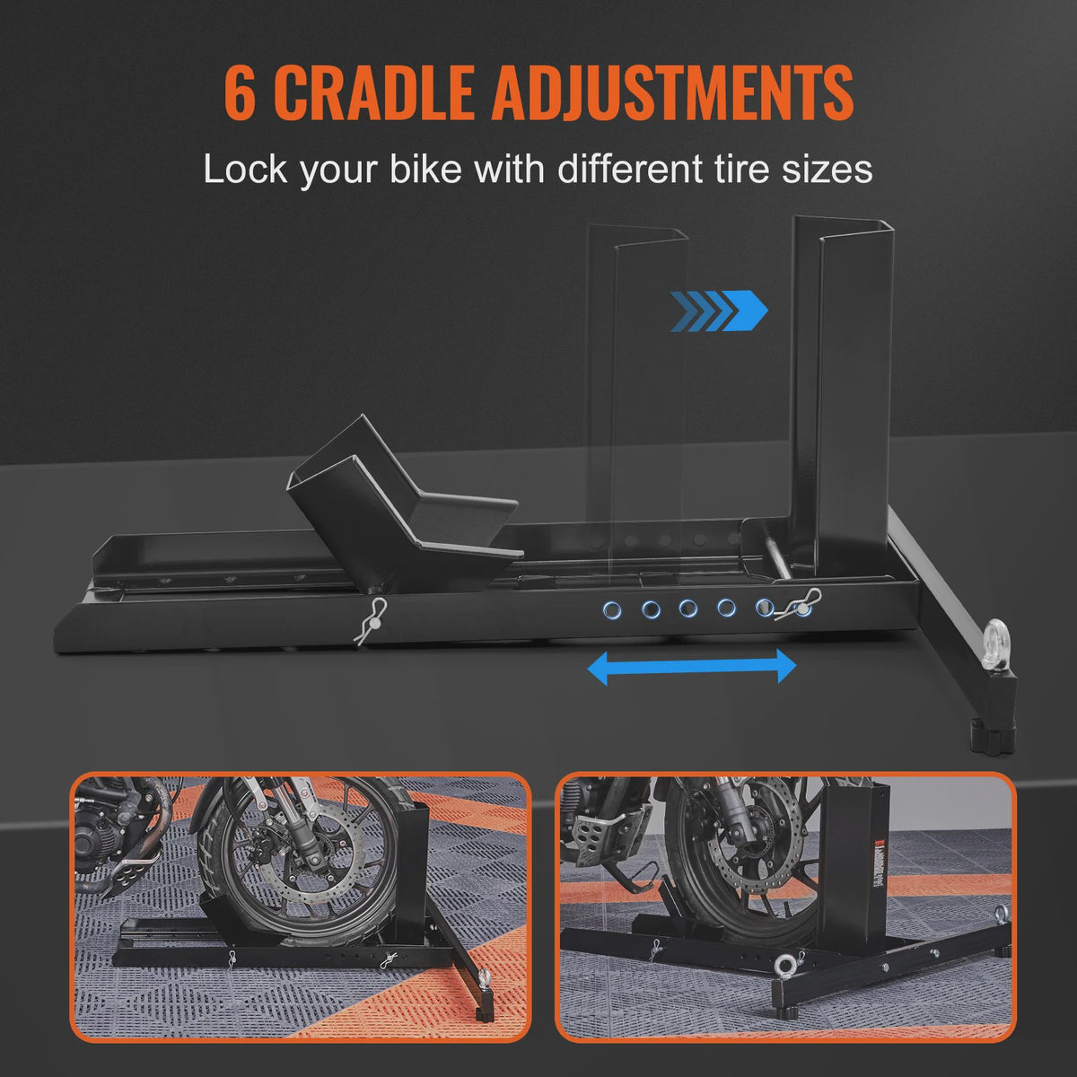 Motorfiets Wielklem Staand - Heavy-Duty Staal - 1800 lbs Capaciteit