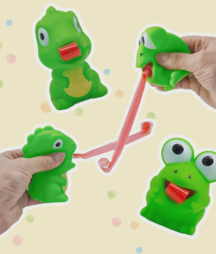 Grappig Fidget Speelgoed: Knijp Kikker of Dino met Uitsteek Tong