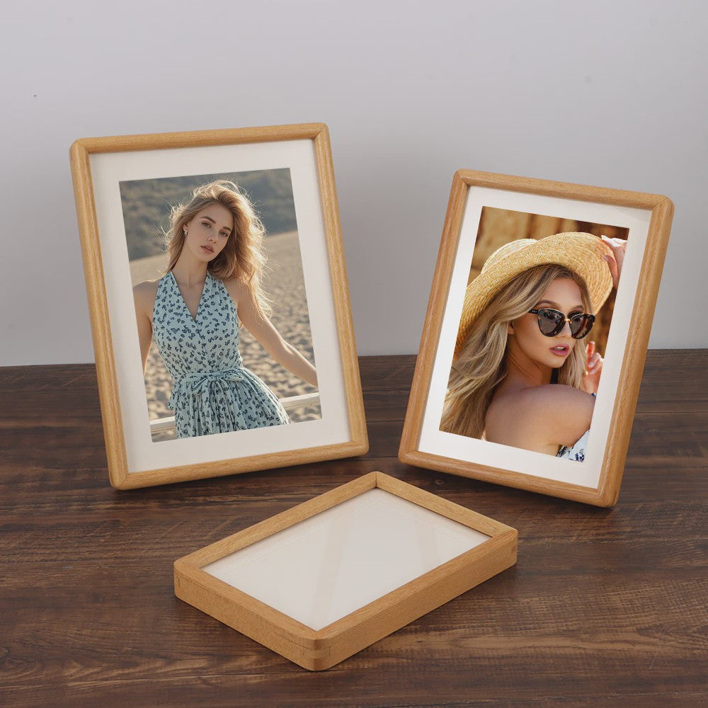 Eenvoudig Zwart Walnoot Houten Fotolijst - Handgemaakt & Stijlvol