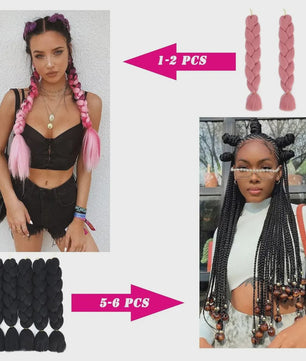 24 Inch Jumbo Braids Haarverlenging - Synthetisch Vlecht Haar in Kleurrijke Tinten