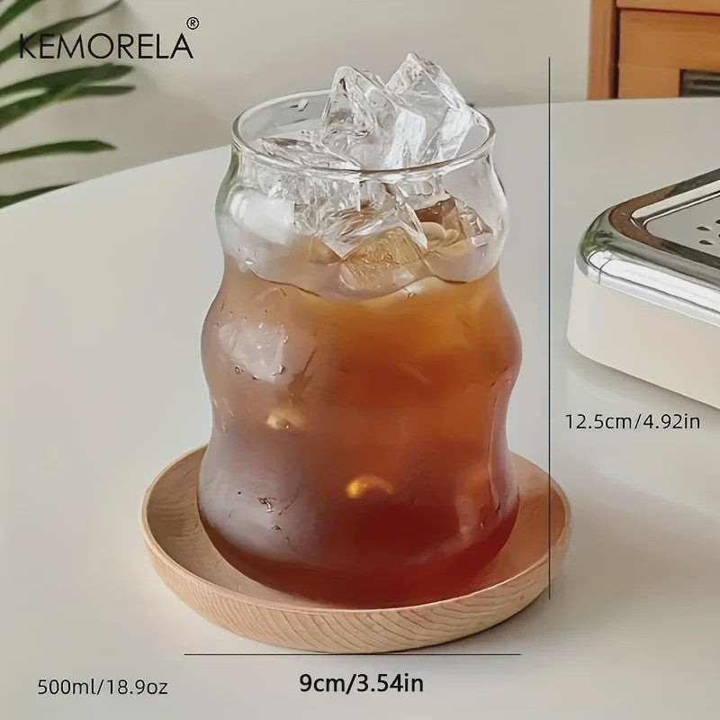 Set Glazen Tumblers met Verticale Ribbels - Hittebestendig Glas voor Koffie, Thee & Water