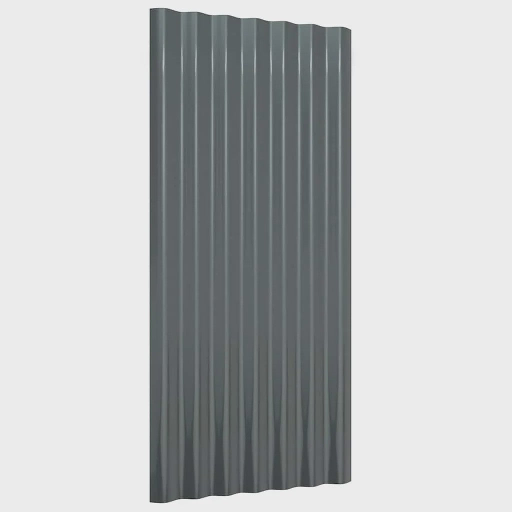 Dakplaten 12 stuks Gegalvaniseerd Staal Antraciet 80x36 cm