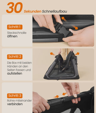 FEANDREA Opvouwbare Honden Transportbox - Oxford Stof, 4 Mesh Deuren, Medium Honden, Zwart