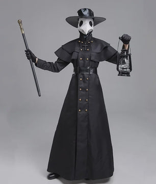 Middeleeuwse Pestdokter Kapmantel met Masker & Hoed - Halloween Cosplay Kostuum
