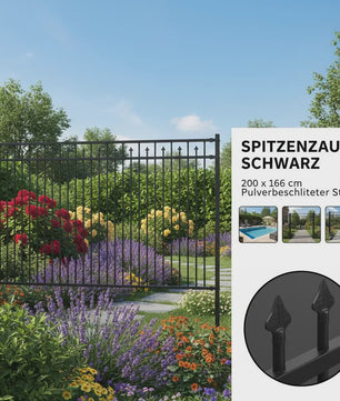Zwarte Piekhek Baarlo 200x166 cm - Stijlvolle Tuinafsluiting