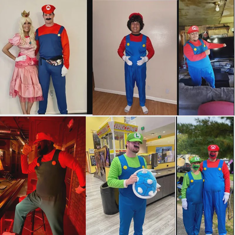 Super Brothers Kostuum - Unisex Mario & Luigi Verkleedset voor Halloween en Carnaval