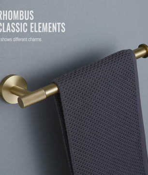 Luxe Geborsteld Gouden Badkamer Accessoires Set: Handdoekrek, Haak, Toiletrolhouder & Borstelhouder
