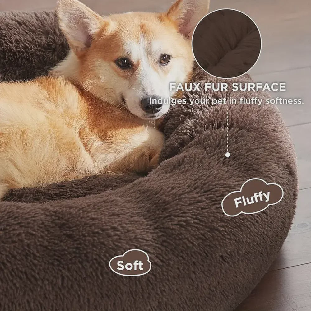 Luxe Ronde Hondenkussen - Extra Zacht & Warm Pluche Hondensofa voor Middelgrote Honden en Katten
